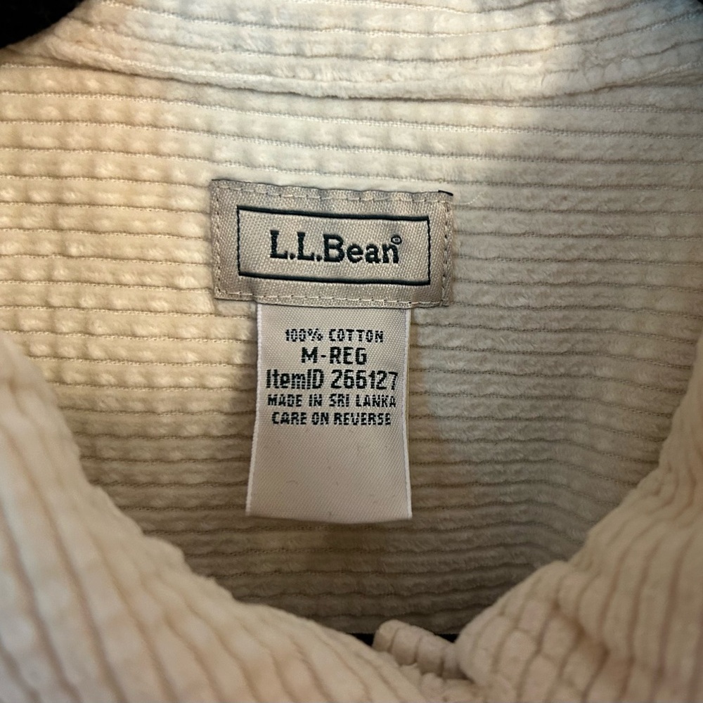 L.L. Bean Women’s Cream Corduroy Shirt - Picture 3 of 5